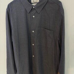 Madewell Grey Twill Button-up Shirt - Size L